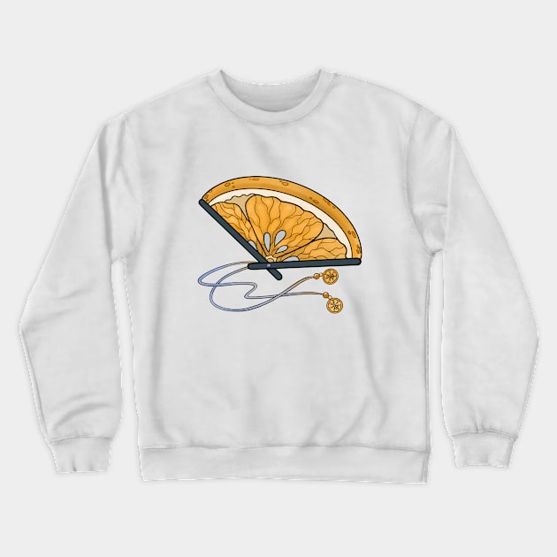 Orange Slice Folding Fan Crewneck Sweatshirt by emmakin.art@gmail.com